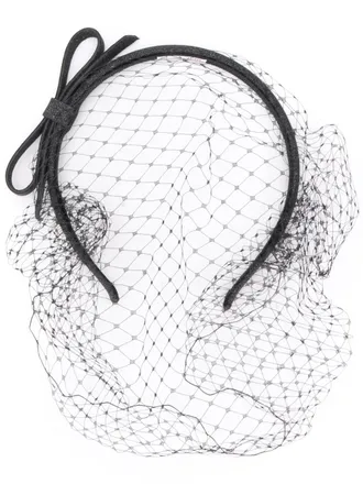 Red(v) Haarband met mesh sluier - Zwart
