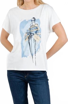 Oui Jadore Sketch Tee In Cloud Dancer