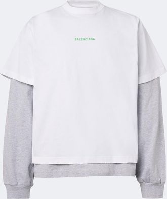 Balenciaga Layered cotton jersey T-shirt