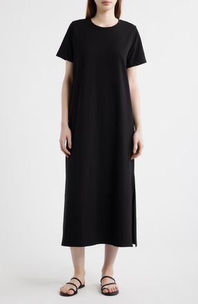 Eileen Fisher Maxi T-Shirt Dress in Black at Nordstrom, Size X-Large