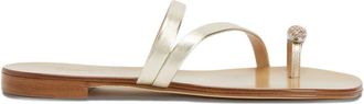 Giuseppe Zanotti Febe Crystal embellished-toe sandals - women - Leather/Leather/Leather - 37.5 - Gold