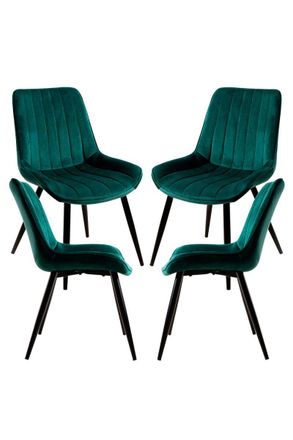 Regalos Miguel Regalos Miguel - Packs Sillas Comedor - Pack 4 Sillas Lene Terciopelo - Verde