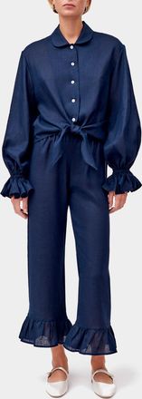 Sleeper Damesslaappak Rumba Linnen in Navy