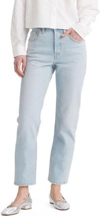 Levi's 501 Jeans Womens Light Indigo Denim Cropped Straight Leg PALL555