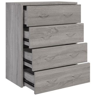 vidaXL Aparador Con 4 Cajones Gris Sonoma 60x30,5x71 Cm Vidaxl
