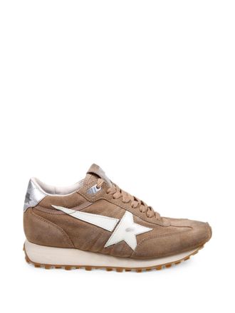 Golden Goose Taupe Suede Star Lightning Bolt Sneakers