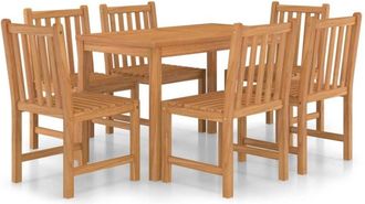 vidaXL 7 Piece Garden Dining Set 120x70 cm Solid Teak Wood Vidaxl