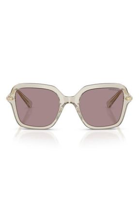 Swarovski 50mm Small Irregular Sunglasses in Transparent Beige /Violet at Nordstrom