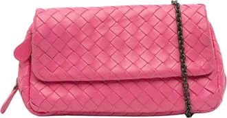 Bottega Veneta Pre-owned Leren Kettingtas - Dames - Vintage Schoudertas - Roze - ONE Size - Leer - Vintage