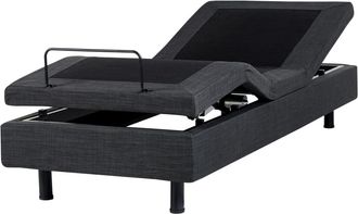 Beliani Cama individual de tejido gris 80x200