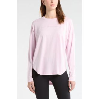 Zella Sueded High-Low Long Sleeve T-Shirt in Pink Snow at Nordstrom, Size Xx-Large