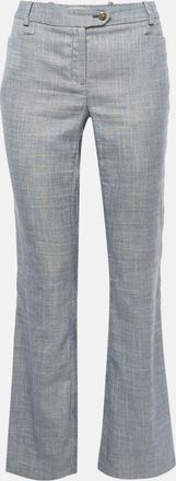 Calvin Klein Blue Straight Leg Mid-Rise Trousers