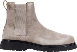 Calvin Klein Jeans Mens Chelsea Boots Lug Sole Ankle - Grey Leather - Size EU 44