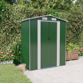 Berkfield Home Garden Shed Green 192x108x223 cm Galvanised Steel | Size: 192 x 108 x 223 cm