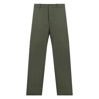 Nine In The Morning Straight Trousers, male, Green, Size: XL Straight Cotton Pants