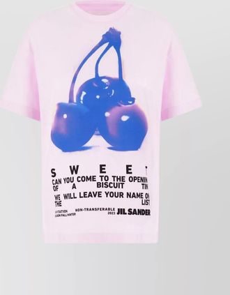 Jil Sander cotton oversized ribbed crew-neck logo-print t-shirt