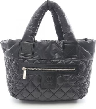Chanel Black Nylon Leather Tote Bag (Pre-Owned)