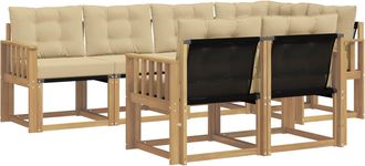 vidaXL Conjunto De Sof&aacute;s De Exterior 7 Uds. Y Beige Vidaxl