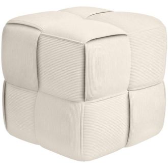 Clp Pouf in Velluto a Coste Forinta crema