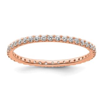 Diamond2Deal 14k Rose Gold Lab Grown Diamond Eternity Wedding Band Ring 1/2Ct Clarity- VS Color- D-E
