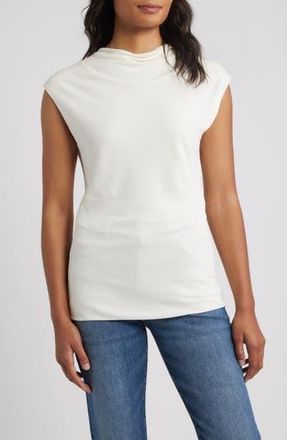 BOSS Elamma Cap Sleeve Top in Open White at Nordstrom Rack, Size X-Large
