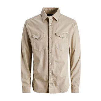 Jack & Jones Western Shirt - Heren - Casual Overhemden - Beige - M - Katoen - Overhemden