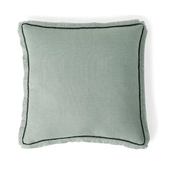 Febronie Coj&iacute;n lino 50x50verde celad&oacute;n / negro