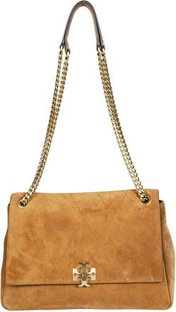 Tory Burch Tassen, Dames, Bruin, ONE Size, Su&egrave;de, Romy Suede Shoulder Bag