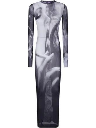 Jean Paul Gaultier Mesh Long Dress Smoking Women