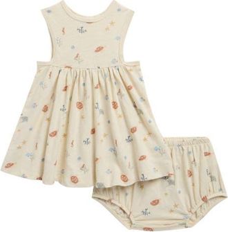 Rylee + Cru Layla Cotton Sundress & Bloomers Set in Natural at Nordstrom, Size 12-18M