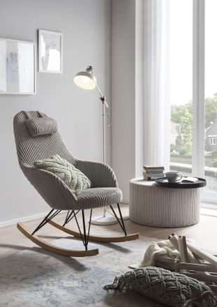 Salesfever Schaukelstuhl »Entspannung pur« () Bezug in moderner Cord-Optik