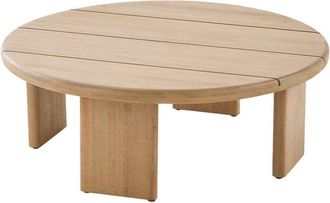 Sweeek Round acacia wood garden coffee table, Kaita, Natural, 70x70x25 cm