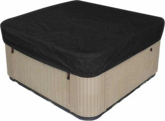 OEM Cubierta Cuadrada Impermeable Para Spa De Poli&eacute;ster 190t - Protecci&oacute;n Uv Y Contra El Polvo - Incluye Bolsa De Almacenamiento - Negra, 207 X 207 Cm