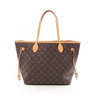 Louis Vuitton Brown Monogram Coated Canvas Leather Handbag Tote Bag (Pre-Owned)