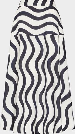 Milly lona Printed Midi Skirt