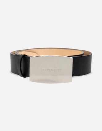 Dsquared2 Mens Text Branding Leather Belt Black - Size: 100