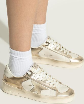 Golden Goose Sports Shoes Stardan Con Collarino E Passalacci, Womens, Gold