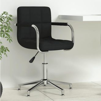 vidaXL Silla De Oficina Giratoria De Tela Negra Vidaxl