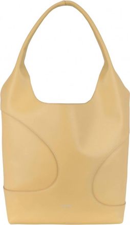 Ferragamo Womens Debossed Cut-Out Hobo Bag In Light Yellow