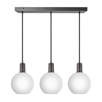 Industville Sleek Opal Glass Globe 3 Wire Cluster Lights - 7 inch - White | Size: Large