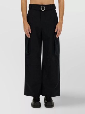 Jil Sander wide leg cargo trousers with adjustable hem