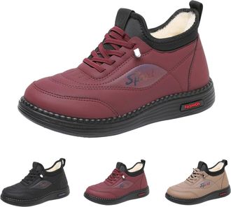 Generic Lace-Up Snow Boots for Womens Winter Thick Warm Faux Fur Lined Ankle Boots Ladies Comfortable Insulated Slip-On Shoes Waterproof Anti-Slip Short Booti