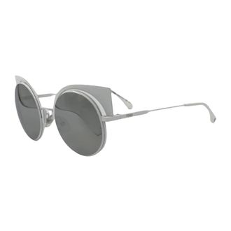 Fendi Gafas de Sol Redondas/Ovaladas de Metal - Accessories - Mujer - Blanco - ONE SIZE