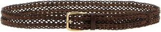 Brunello Cucinelli Gevlochten Kalfsleren Riem - Heren - Riemen - Bruin - 100 CM - Leer - Accessoires