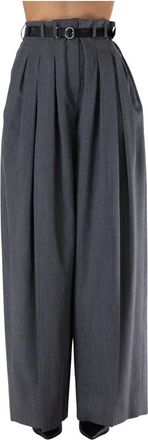 Jil Sander Broeken, Dames, Grijs, XS, Stijlvolle Pantalone met Piege Design