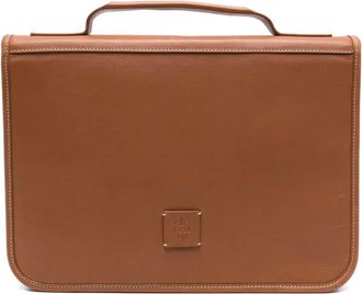 Eleventy Leren laptoptas - Bruin