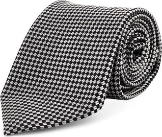 Tom Ford Micro-pattern Silk Tie - Heren - Stropdassen - Grijs - ONE Size - Accessoires