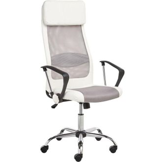 Beliani Beliani - Modern Swivel Adjustable Height Office Computer Chair White with Grey Pioneer