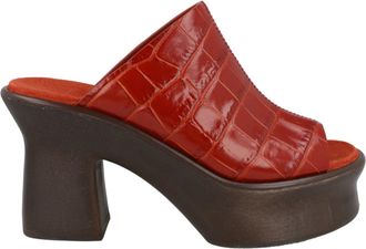 Ferragamo Samanta Croc-Embossed Platform Mules