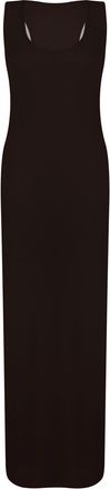 Generic Womens Racer Maxi Jersey Summer Long Dress Racer Muscle Back Maxi Dress 8-14 (Black, S/M UK 8-10)
